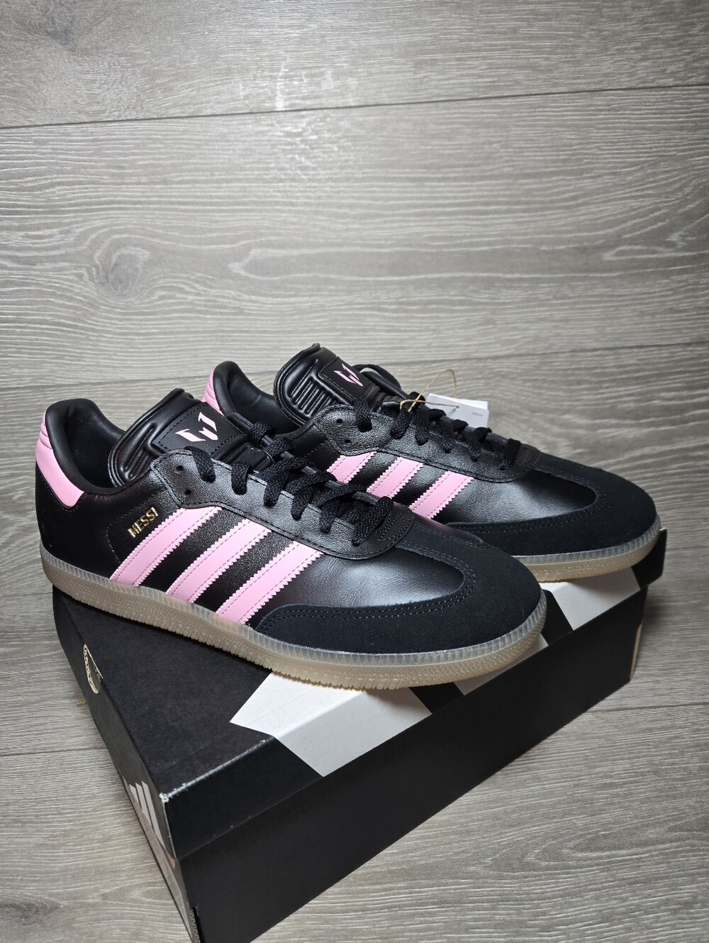 Adidas Samba Messi Black Pink Gum Soccer Shoes Mens Size 9.5 / Womens 10.5 NEW